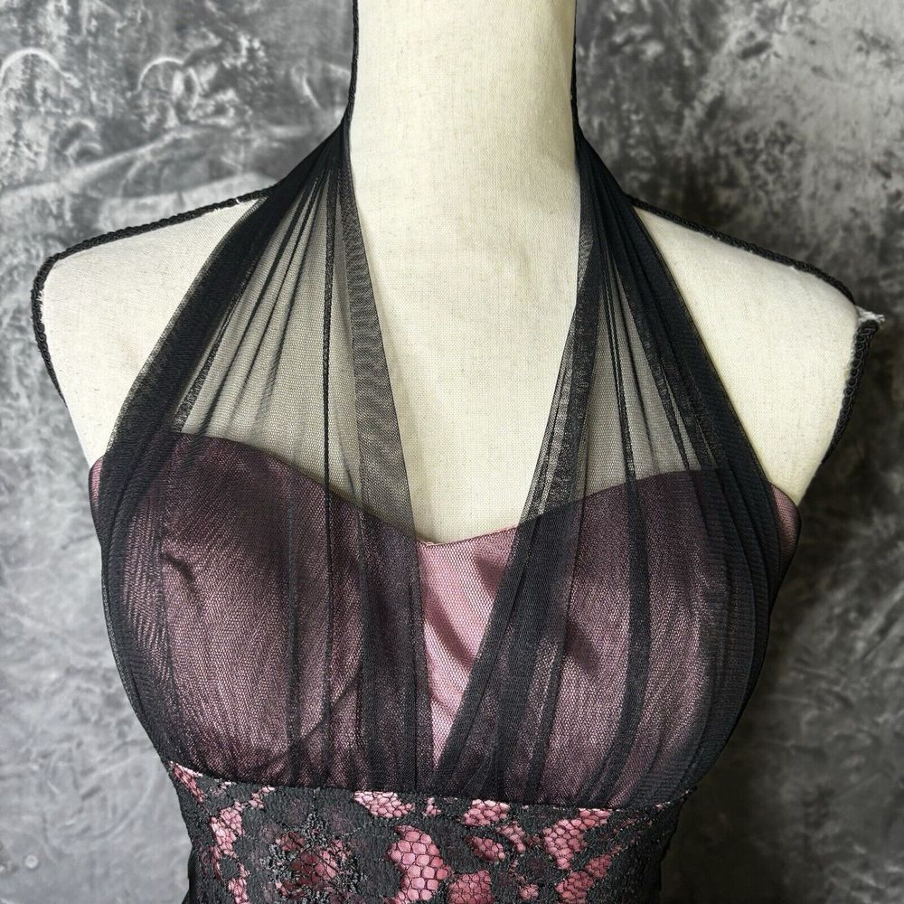 Betsy & Adam Dress Size 4 Purple Black Mesh Fairy Halter‎ Y2K Whimsigoth Event - Picture 3 of 16